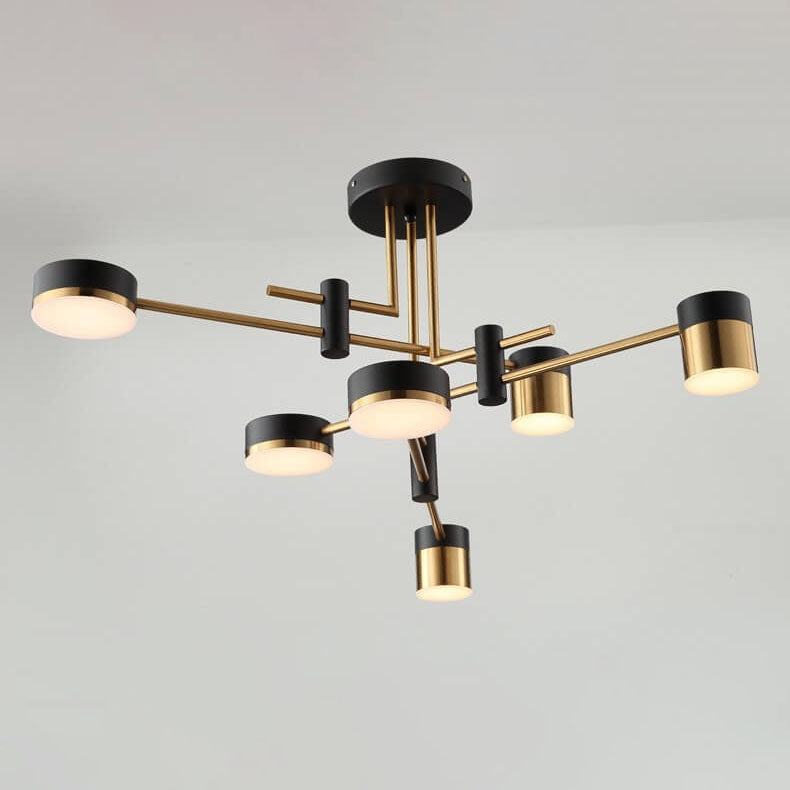 Moderno Minimalista Nero Oro Bilanciato 4-8 Luci Semi-Flussante