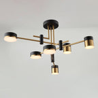 Moderno Minimalista Nero Oro Bilanciato 4-8 Luci Semi-Flussante