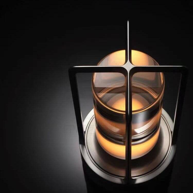 Lampada da Tavolo Notturna Ricaricabile USB in Alluminio Acrilico Vintage Nordico
