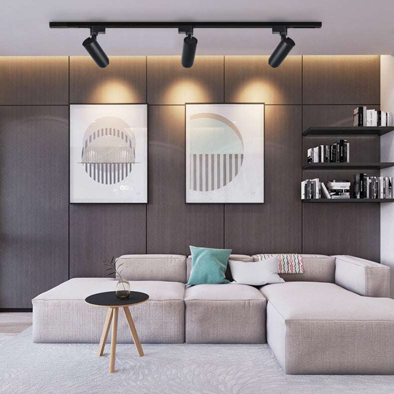 Faretto Tubolare da Incasso Regolabile Dimmabile Moderno Minimalista con Focalizzazione per Illuminazione a Binario 3/4/5 Luci LED per Soggiorno