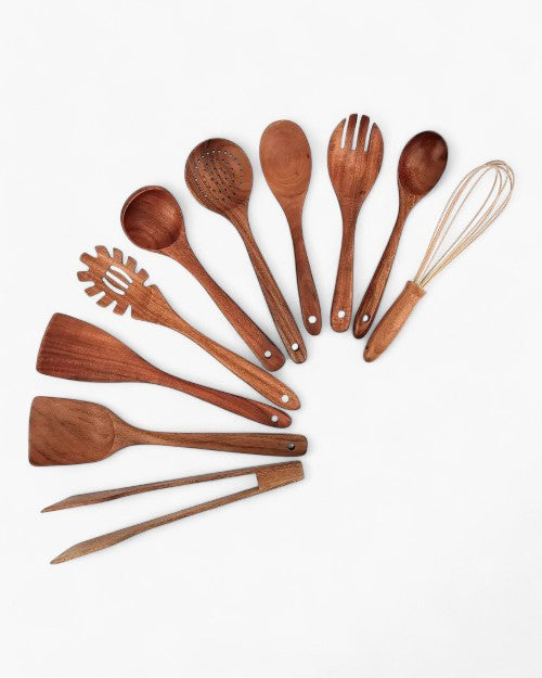 Set di Utensili da Cucina in Legno di Teak