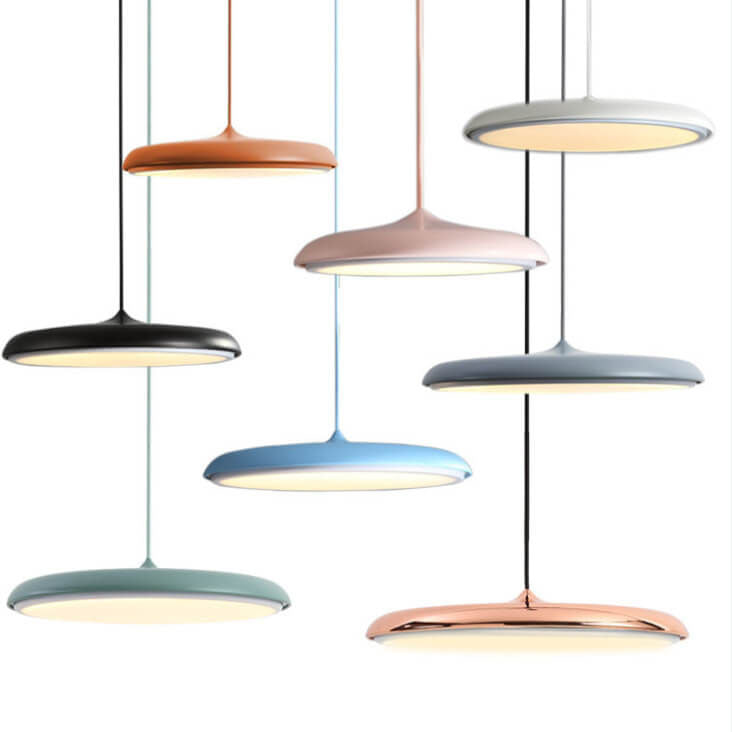 Lampada a Sospensione LED in Metallo Nordic Macaron Flying Saucer