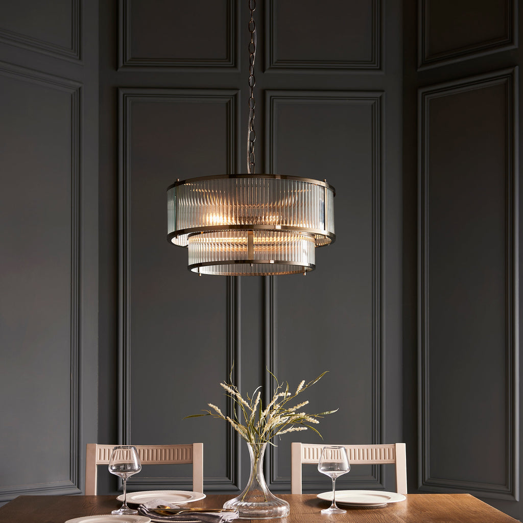Lampadario Endon Ridgeton 5lt Ottone Antico