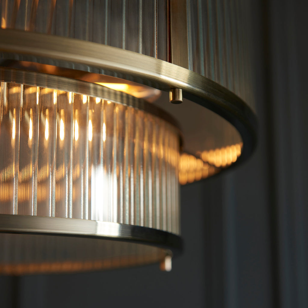 Lampadario Endon Ridgeton 5lt Ottone Antico