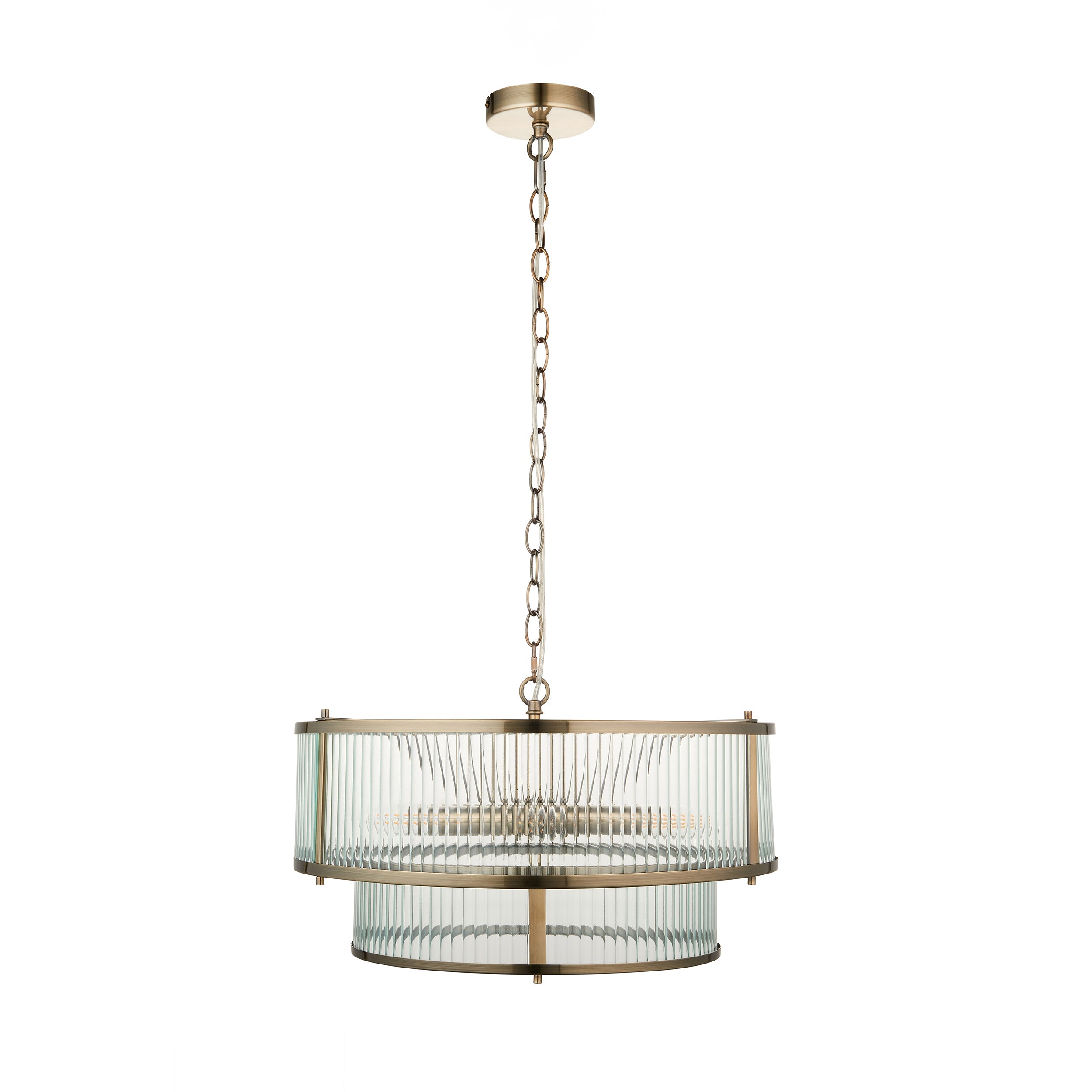 Lampadario Endon Ridgeton 5lt Ottone Antico