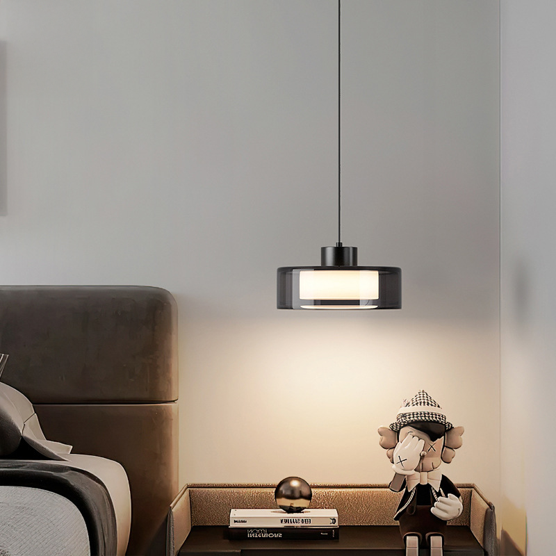 Lampada a sospensione in vetro fumé moderno