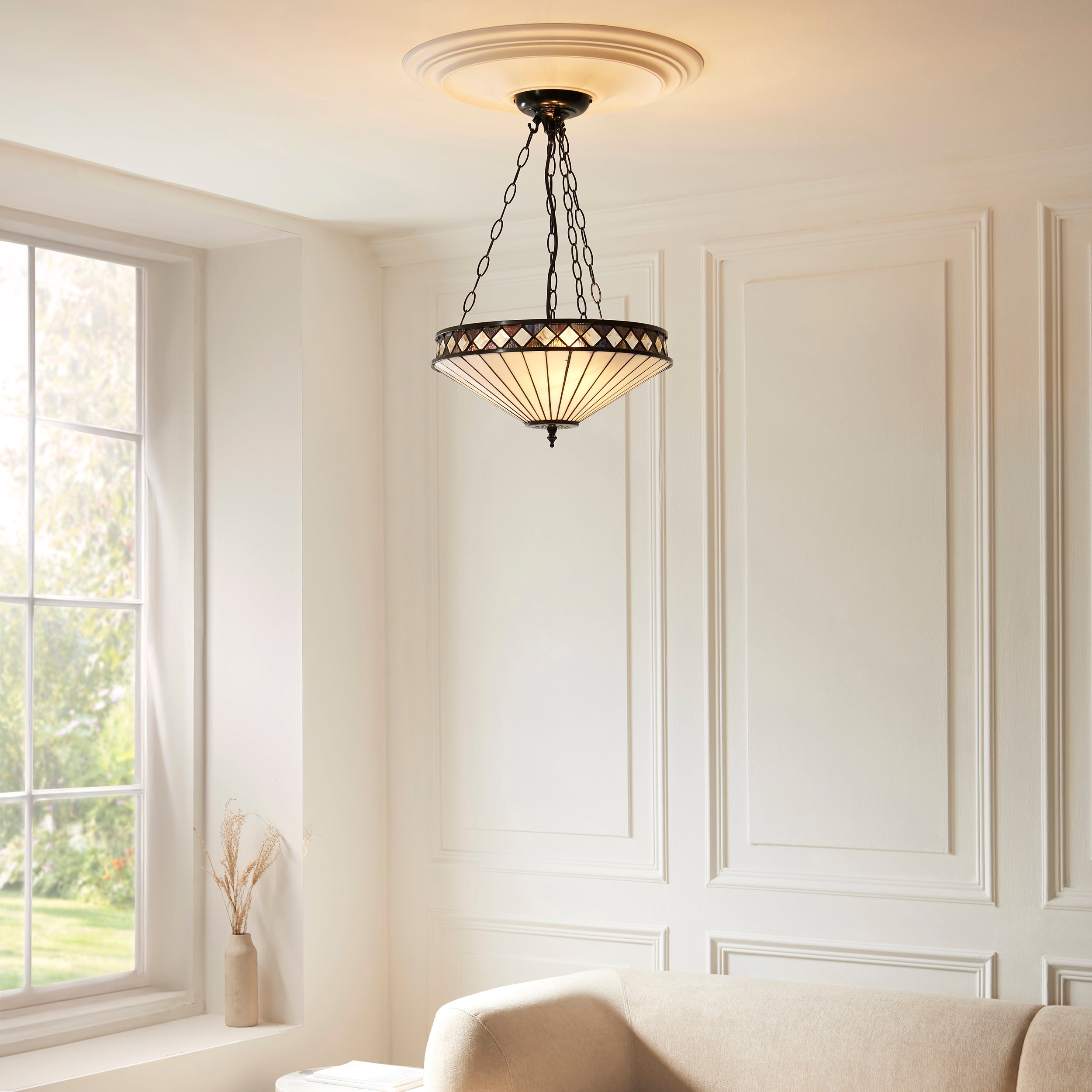 Fargo Media Lampada a Soffitto Tiffany Invertita (regolabile)