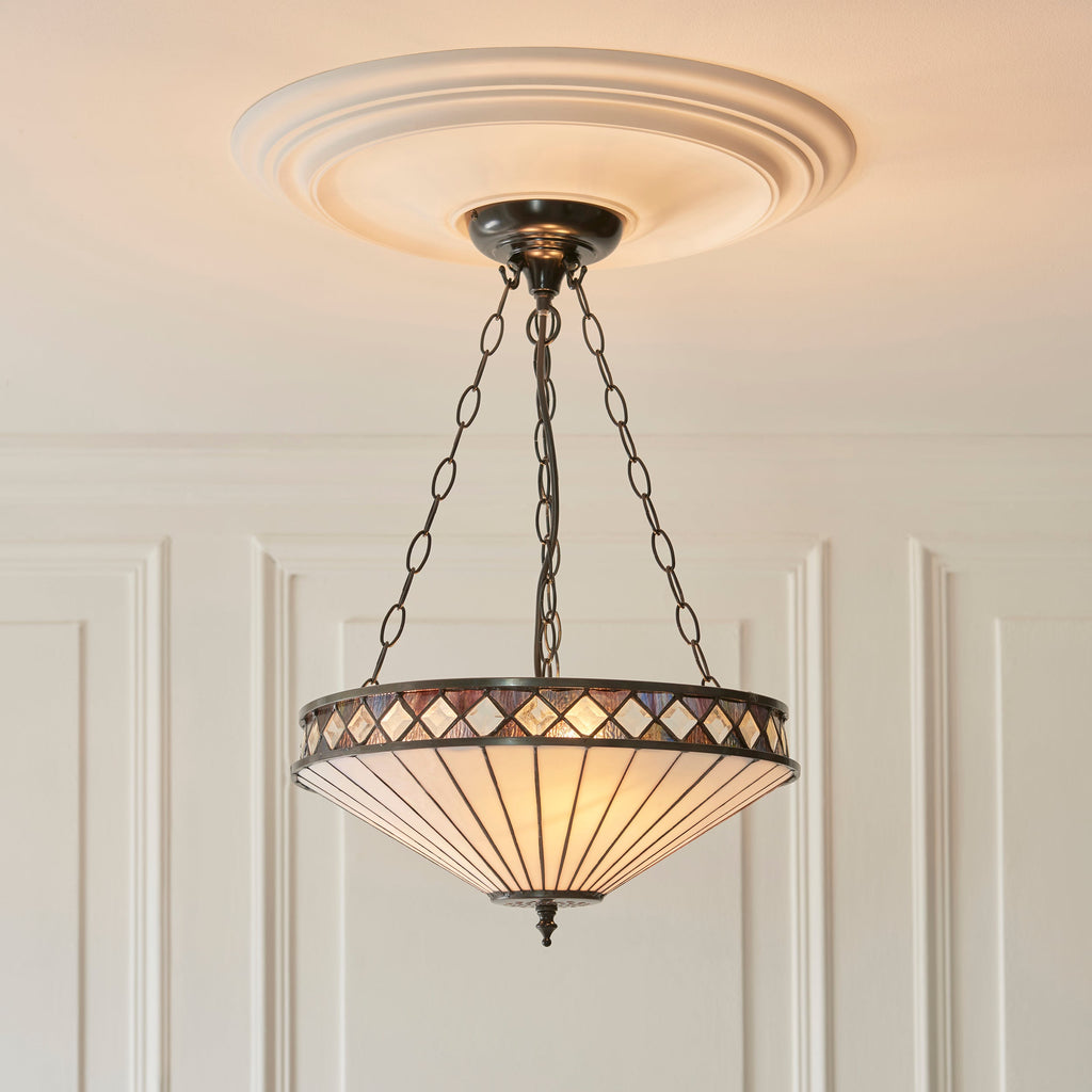 Fargo Media Lampada a Soffitto Tiffany Invertita (regolabile)