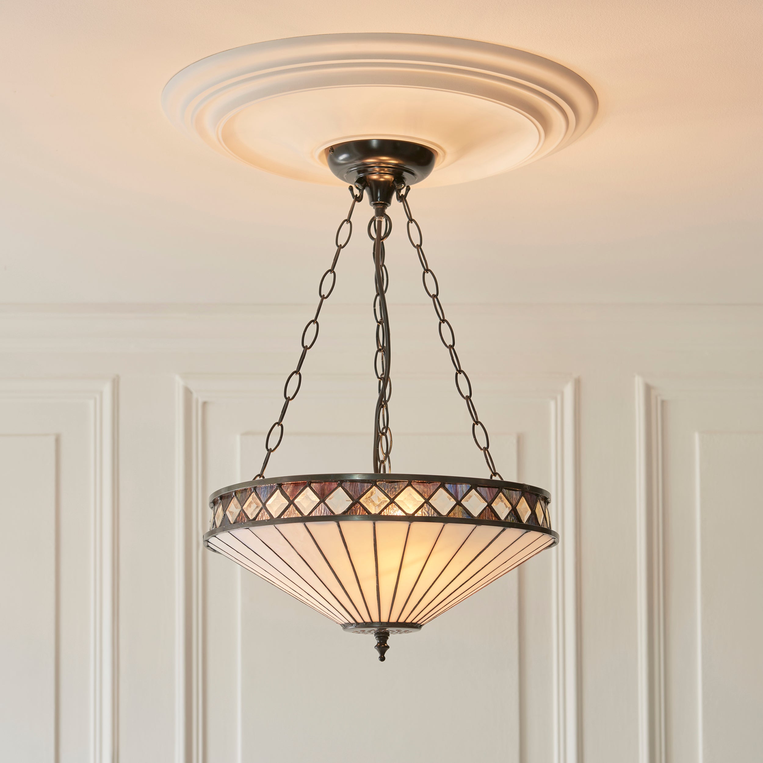 Fargo Media Lampada a Soffitto Tiffany Invertita (regolabile)