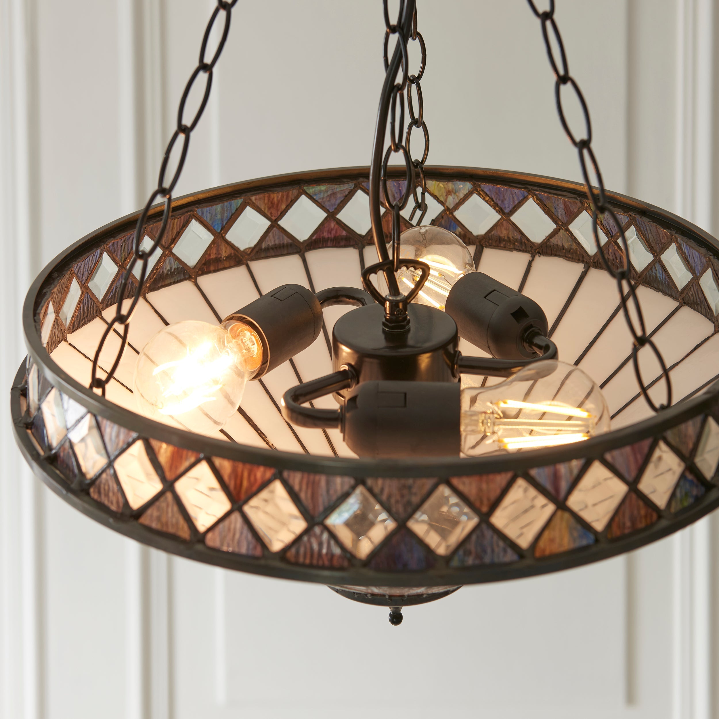Fargo Media Lampada a Soffitto Tiffany Invertita (regolabile)