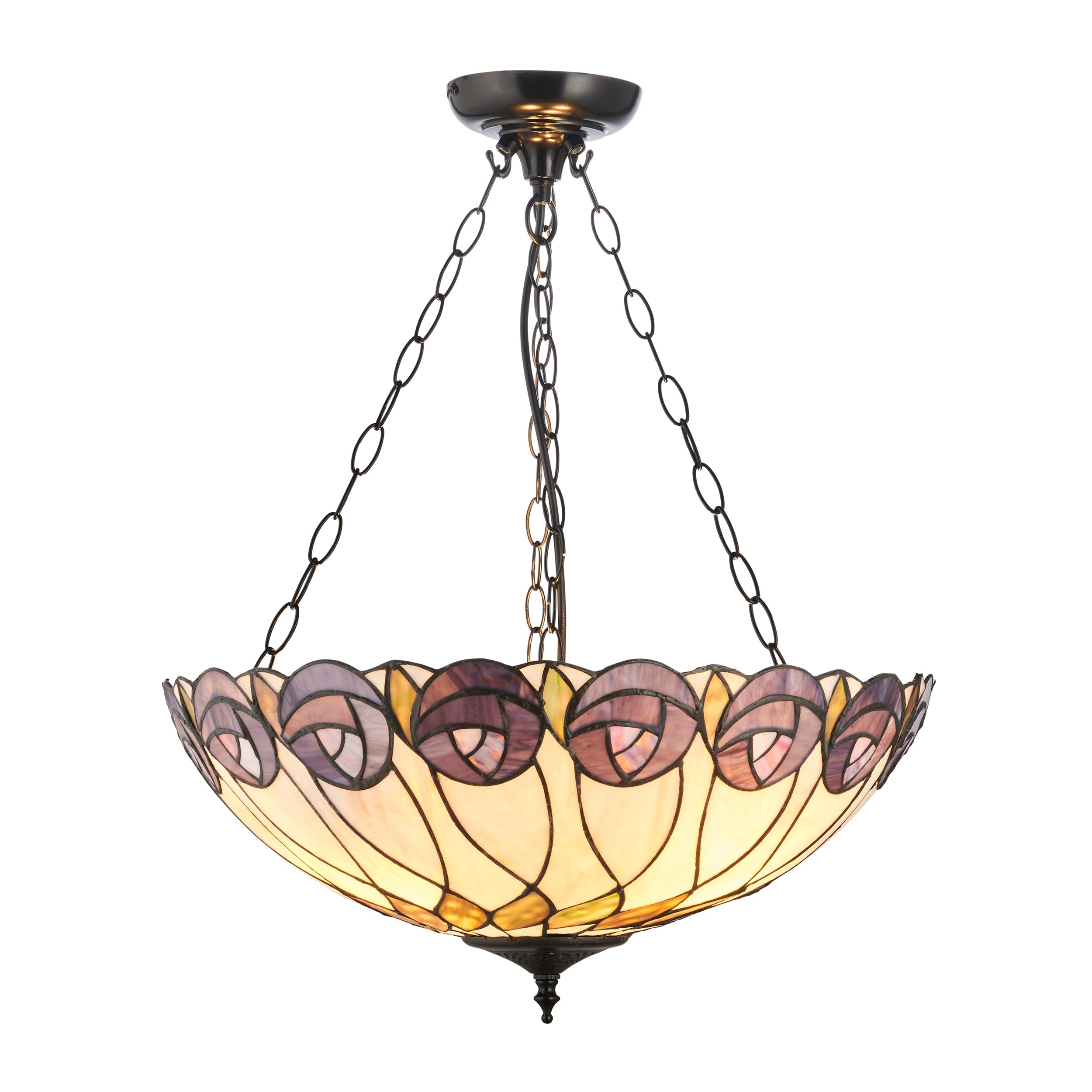 Lampada a soffitto Tiffany invertita grande Hutchinson