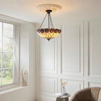 Lampada a soffitto Tiffany invertita grande Hutchinson