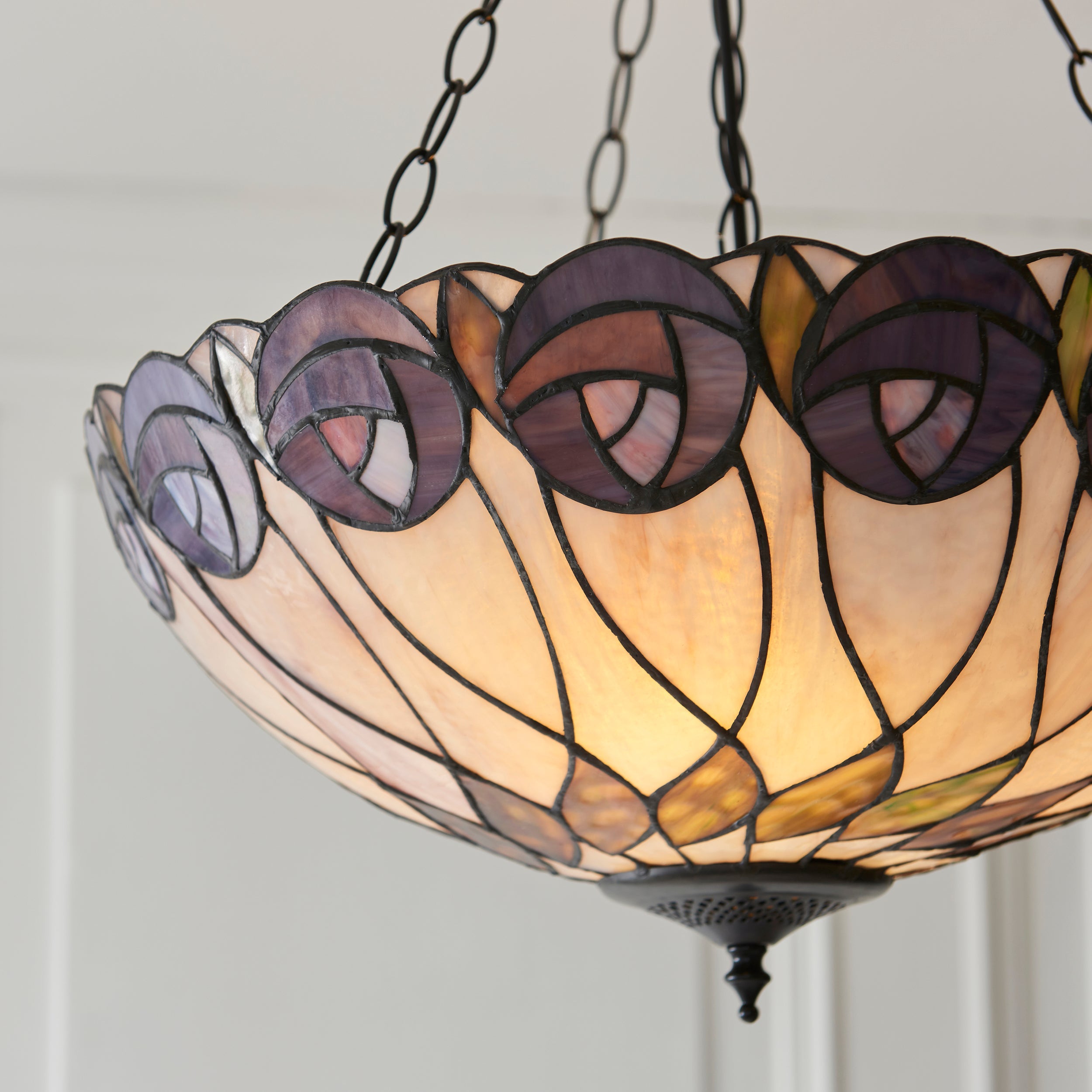 Lampada a soffitto Tiffany invertita grande Hutchinson