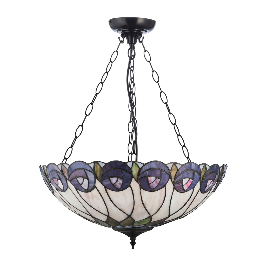 Lampada a soffitto Tiffany invertita grande Hutchinson