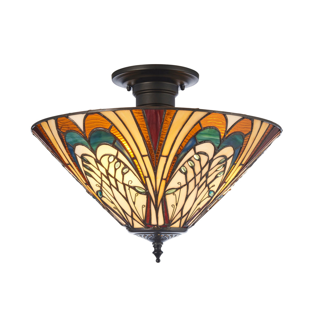 Lampada da soffitto semi flush Tiffany Hector Medium