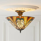 Lampada da soffitto semi flush Tiffany Hector Medium