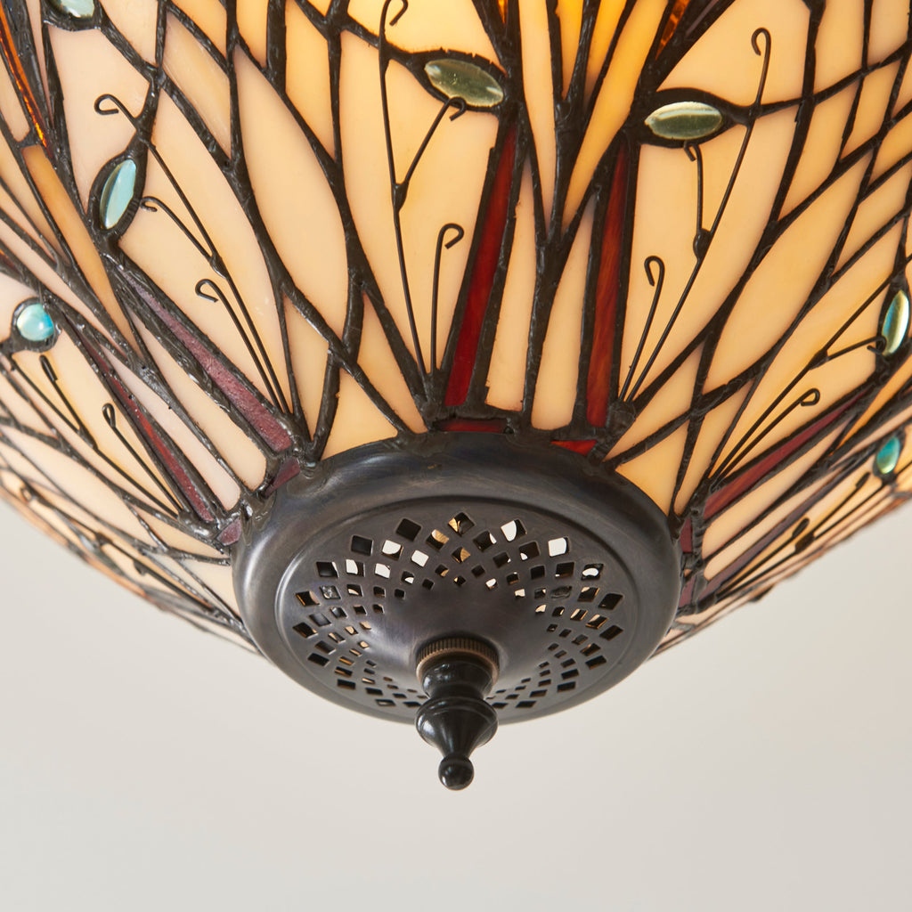 Lampada da soffitto semi flush Tiffany Hector Medium