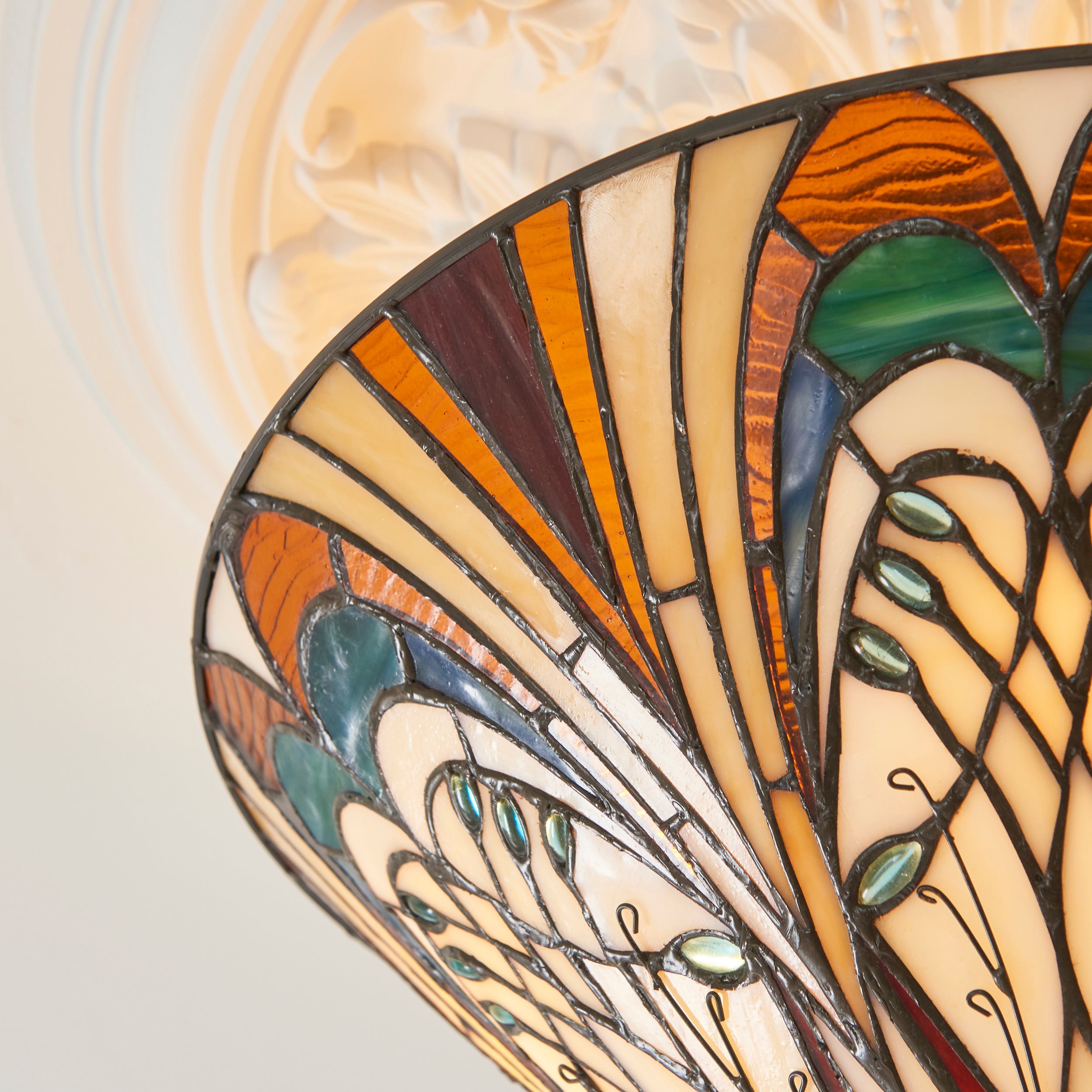 Lampada da soffitto semi flush Tiffany Hector Medium