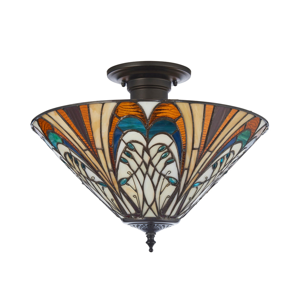 Lampada da soffitto semi flush Tiffany Hector Medium