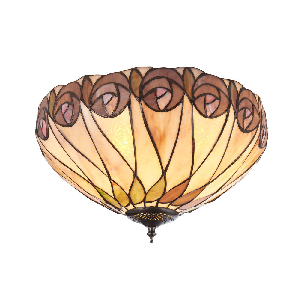 Interiors 1900 Hutchinson Medium Flush Tiffany Lampada da Soffitto