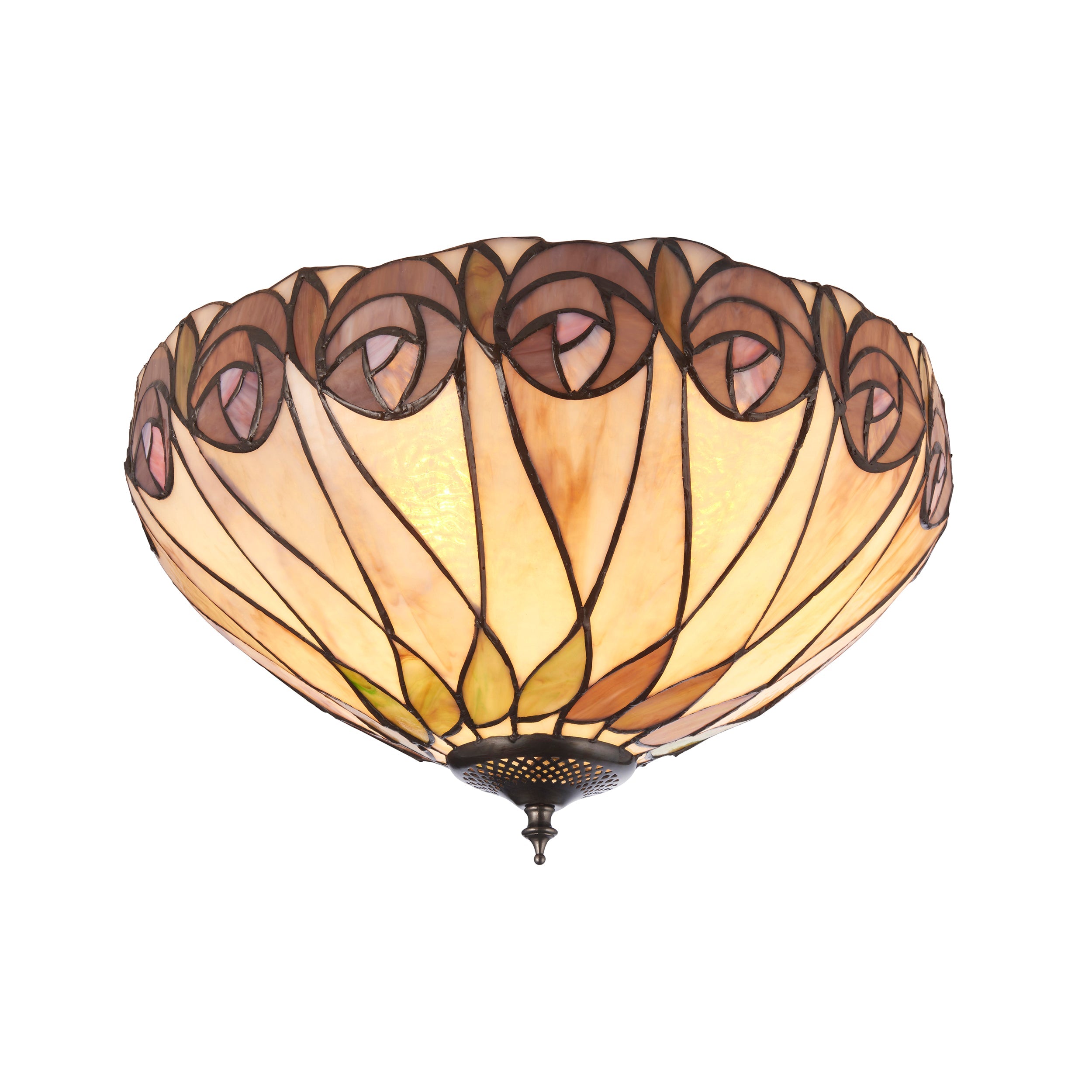 Interiors 1900 Hutchinson Medium Flush Tiffany Lampada da Soffitto