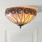 Interiors 1900 Hutchinson Medium Flush Tiffany Lampada da Soffitto