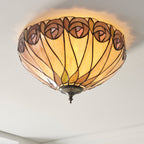 Interiors 1900 Hutchinson Medium Flush Tiffany Lampada da Soffitto