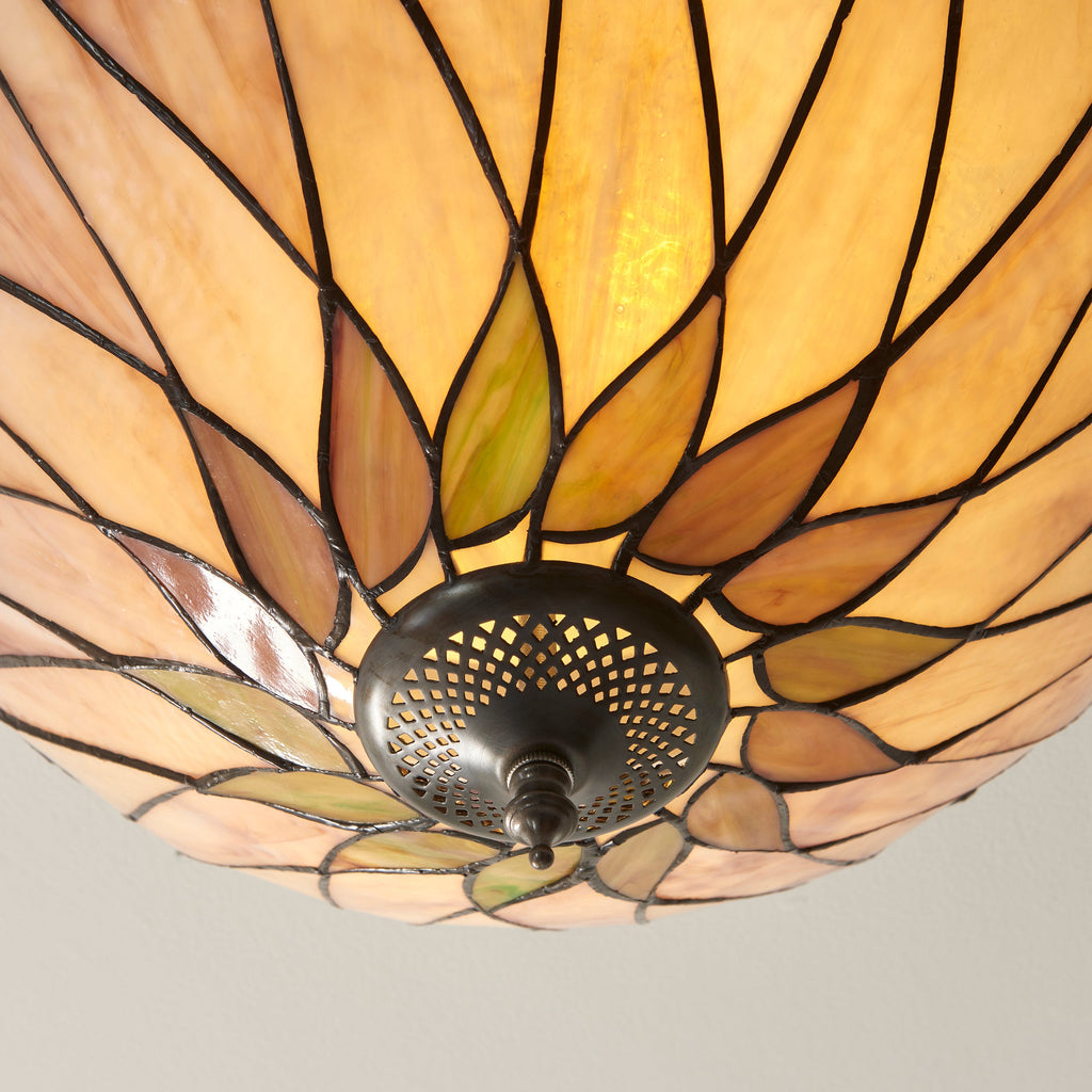 Interiors 1900 Hutchinson Medium Flush Tiffany Lampada da Soffitto