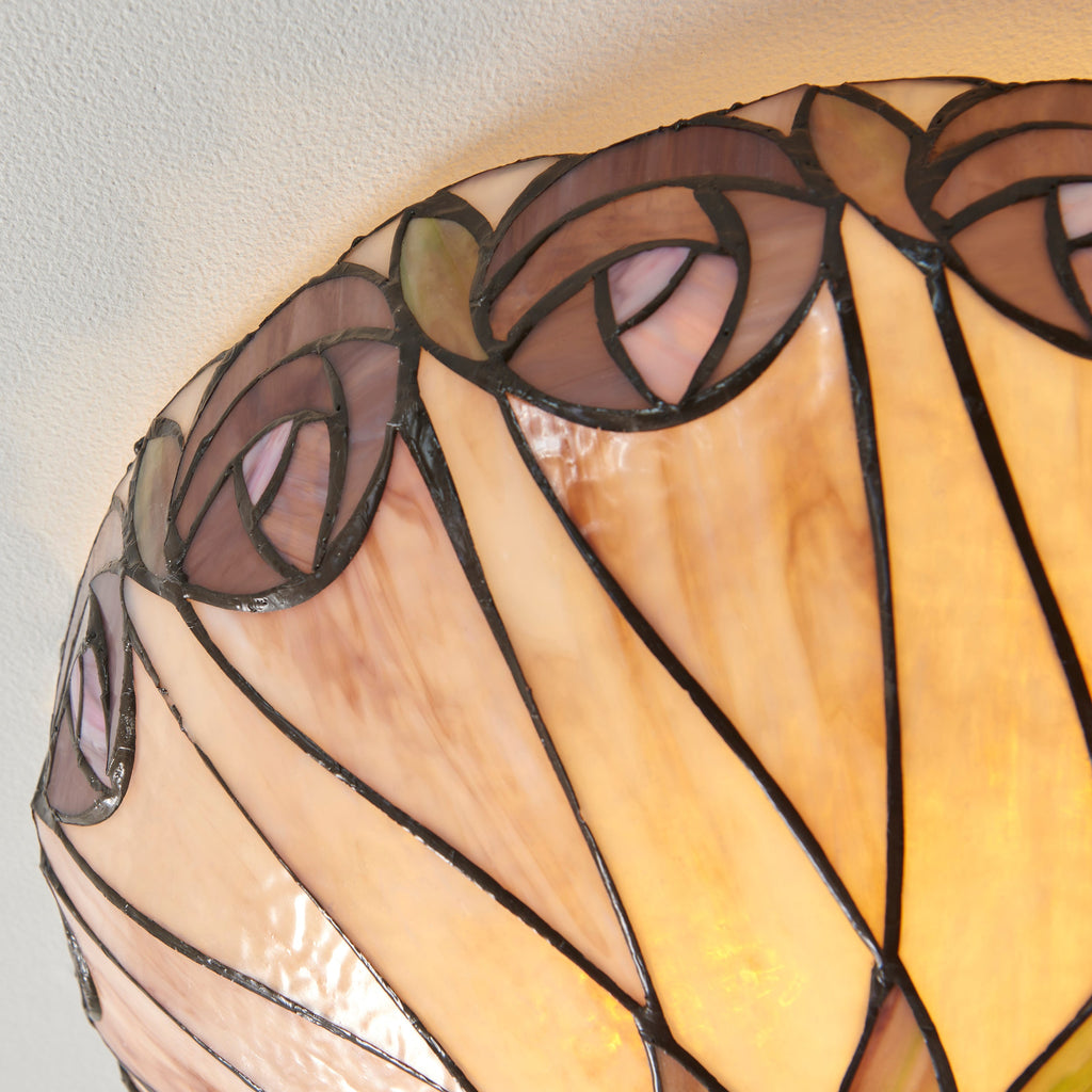 Interiors 1900 Hutchinson Medium Flush Tiffany Lampada da Soffitto