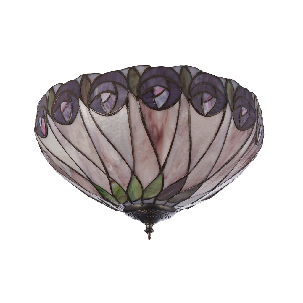 Interiors 1900 Hutchinson Medium Flush Tiffany Lampada da Soffitto