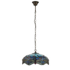 Luce da soffitto Tiffany Media Libellula Blu - Attacco per 1 Lampadina