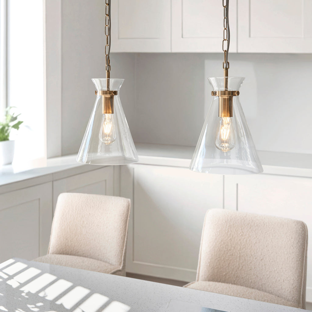 Lampadario in Ottone Harlow