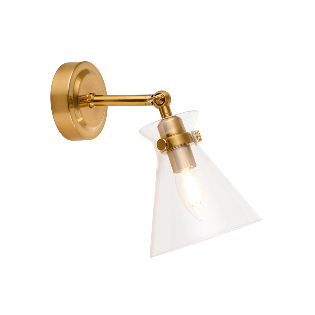 Lampada da Parete Regolabile in Ottone Harlow di Endon Lighting