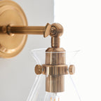 Lampada da Parete Regolabile in Ottone Harlow di Endon Lighting
