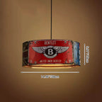 Lampadario Metallico Quadrato Rettangolare Creativo Industriale Contemporaneo con Targa per 3/5 Luci per Soggiorno