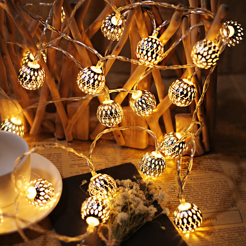 Luci a Stringa Solari Palloni Marocchini Colorati LED Luci di Natale Decorazione Esterno Luci a Stringa
