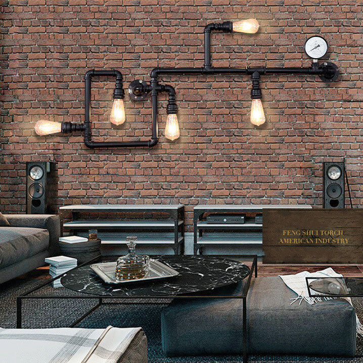 Lampada da Parete a 5 Luci Industrial Maze