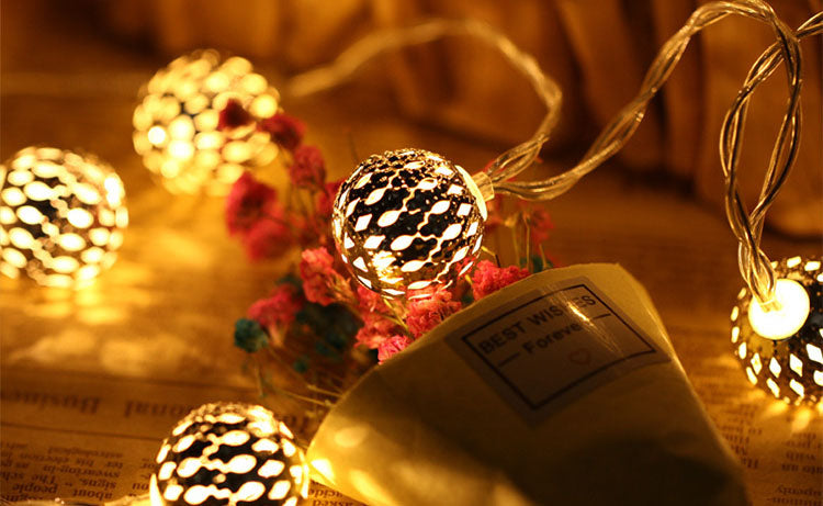 Luci a Stringa Solari Palloni Marocchini Colorati LED Luci di Natale Decorazione Esterno Luci a Stringa