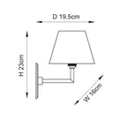 Lampada da Parete in Ottone Patinato Dahlia Angle con Paralume in Edera Bianca da 16 cm