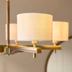 Heathcliff Lampadario a 5 Bracci in Legno Massello e Ottone