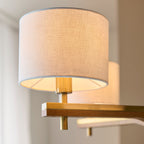 Heathcliff Lampadario a 5 Bracci in Legno Massello e Ottone