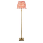 Lampada da Terra Lille in Ottone e Paralume Ikat Rosa Corallo da 40 cm