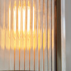 Ridgeton Pendant in Ottone Antico con Paralume in Vetro Rigato