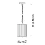 Ridgeton Pendant in Ottone Antico con Paralume in Vetro Rigato