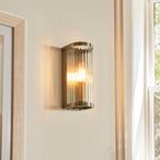 Ridgeton Lampada da Parete in Ottone Antico con Ombra in Vetro Striato