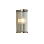 Ridgeton Lampada da Parete in Ottone Antico con Ombra in Vetro Striato