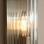 Ridgeton Lampada da Parete in Ottone Antico con Ombra in Vetro Striato