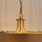 Lampadario in Ottone Clermont a 5 Luci - Aste di Vetro