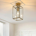 Lampada da soffitto a pannello in ottone e vetro Hammond