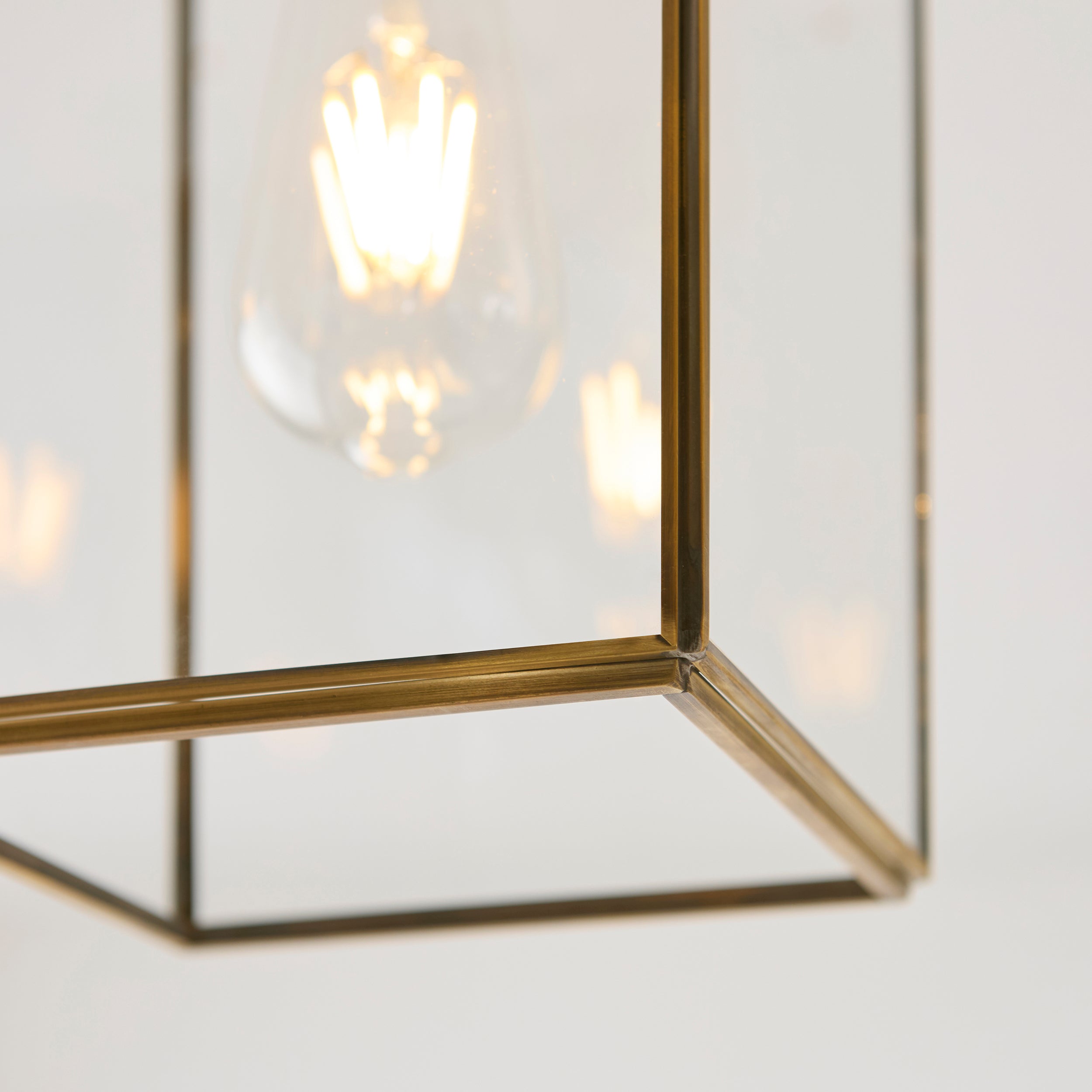 Lampada da soffitto a pannello in ottone e vetro Hammond
